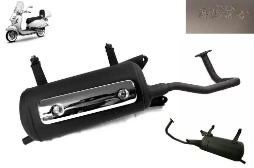 Auspuff Auspuffanlage inkl Blende Roller 125ccm Scooter Retro Roller ZNEN NOVA EASYCRUISER FIRENZE BENERO RAZORY TECHNO CLASSIC ALPHA MOTOR BURNOUT CASABIKE